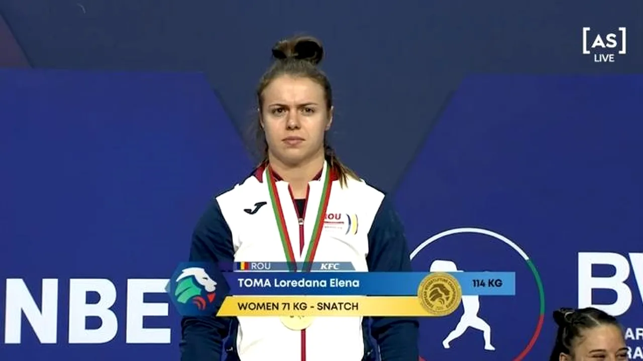 Loredana Toma, performanță fabuloasă pentru România! A luat două medalii de aur la Campionatele Europene de haltere