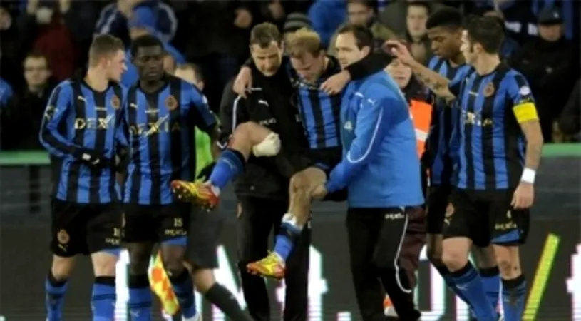 VIDEO TERIFIANT** Scene din SAW la un meci din Belgia! I-a trosnit tibia din senin! Îți trebuie curaj să dai click