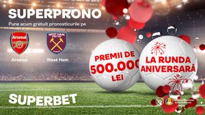 Ediție aniversară SuperProno! Runda 200 are în focus meciul Arsenal – West Ham și premii de 500.000 de lei