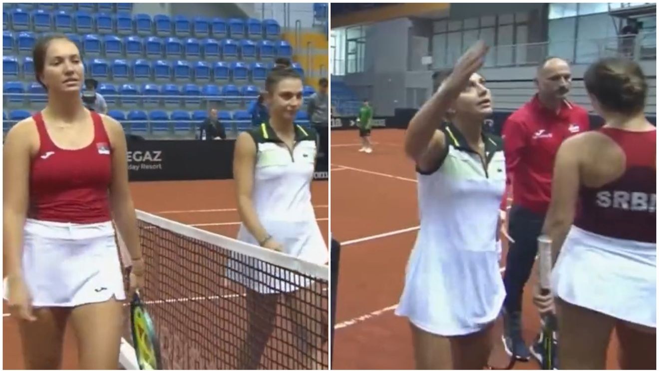 Moment hilar la meciul Serbia - România din Fed Cup! A uitat cum o cheamă pe adversară: „Cum Dumnezeu îi spune?" | FOTO