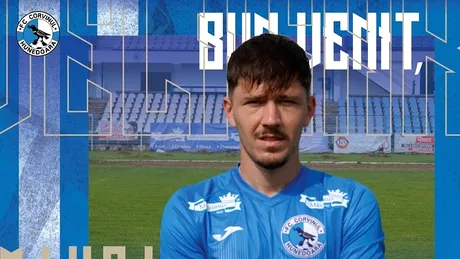 Mihai Velisar, ultimul transfer al echipei Corvinul Hunedoara. A dus la 24 numărul jucătorilor care pleacă în cantonamentul de la Curtea de Argeș