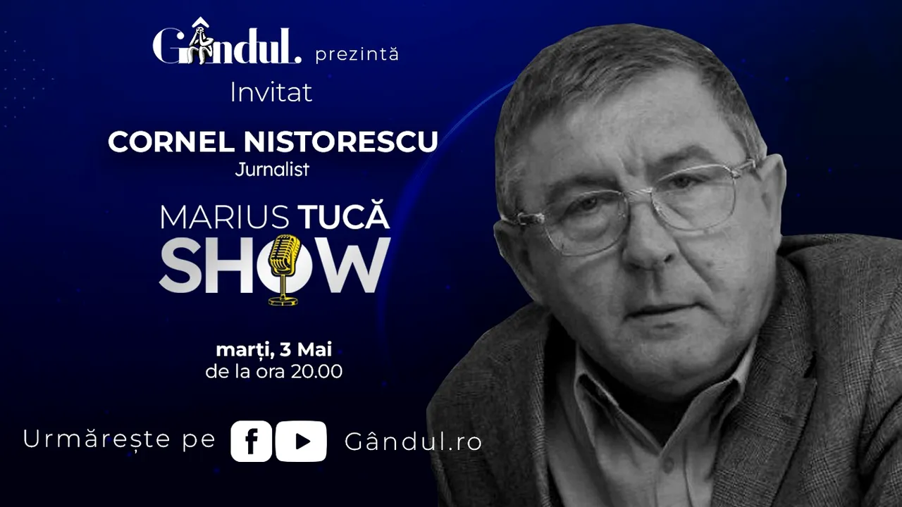 Marius Tucă Show începe marți, 3 mai, de la ora 20.00, live pe gandul.ro