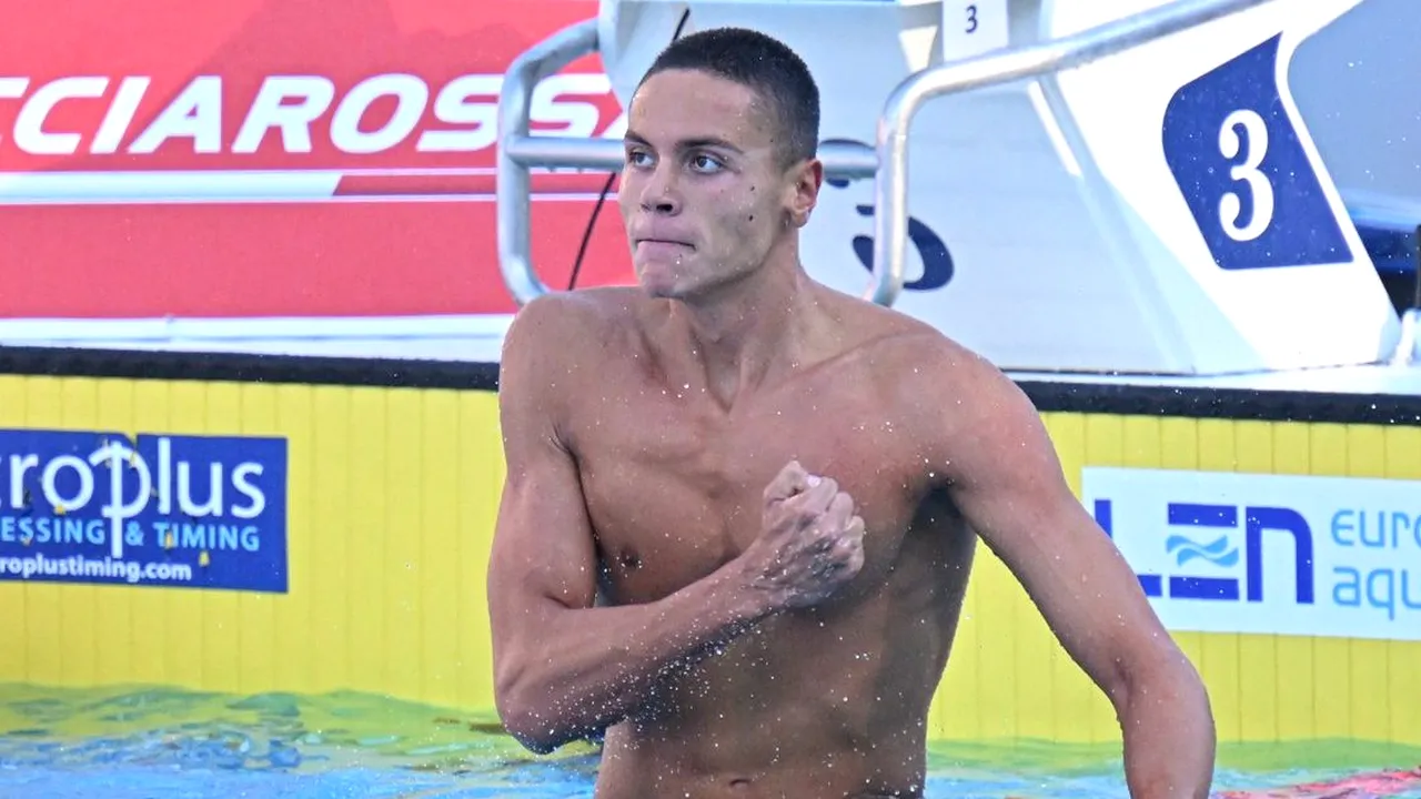 Victorie în stil de mare campion! David Popovici s-a calificat în finala probei de 200 de metri liber din cadrul Campionatului European de natație