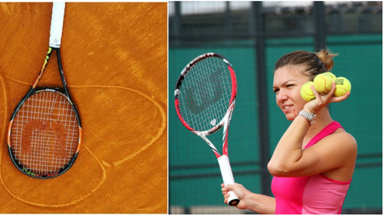 IMAGINEA ZILEI | Antrenamentul a luat sfârșit, să înceapă creația! Halep, dragostea pentru tenis și racheta din inima terenului 