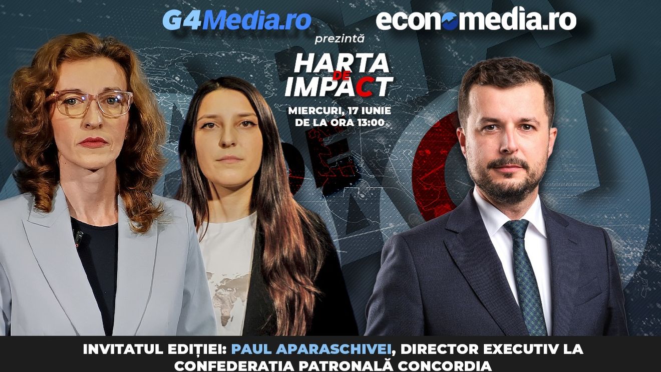 Directorul executiv al confederației patronale Concordia, Paul Aparaschivei, este invitatul emisiunii „Harta de impact”, miercuri, 17 iunie, de la ora 13:00