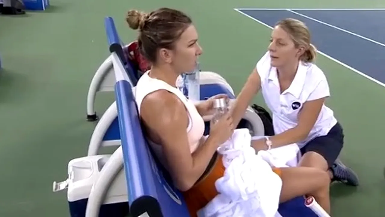 Probleme medicale pentru Simona! FOTO | Halep a chemat de trei ori medicul pe teren și a primit îngrijiri