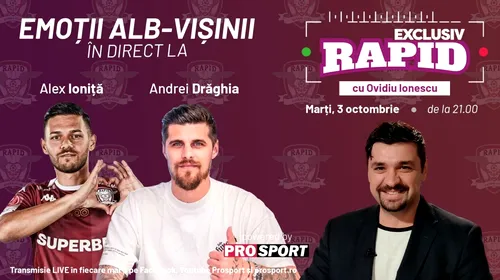 Cei mai vechi jucători de la <i class='ep-highlight'>Rapid</i> vin la EXCLUSIV <i class='ep-highlight'>RAPID</i> marți, 3 octombrie, ora 21.00