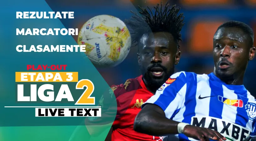 Liga 2, etapa 3 din play-out | AFC ASA Târgu Mureș câștigă la Iași, Reșița remizează la Afumați, în derby-urile rundei. Rezultate surpriză la Bacău, Bistrița, Slatina și Chiajna