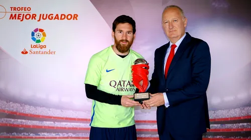 Messi, numit „Jucătorul Lunii” în Spania. Este doar a doua oară în carieră când primește acest premiu în Primera Division