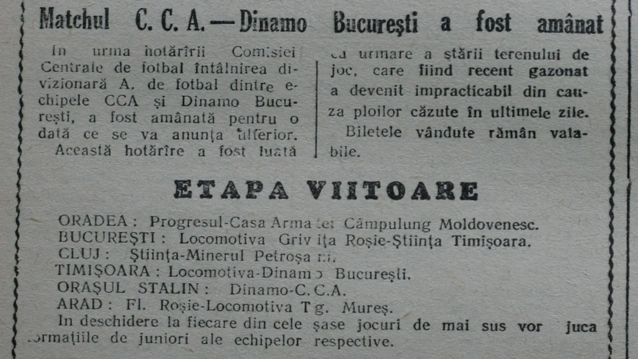 Ca-n 1953! Nu s-a schimbat nimic:** Dinamo - Steaua amânat din cauza terenului!
