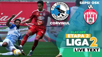 Sepsi OSK îi produce liderului Corvinul primul eșec în acest sezon de Liga 2, chiar la Hunedoara. Covăsnenii continuă să spere la locul 1