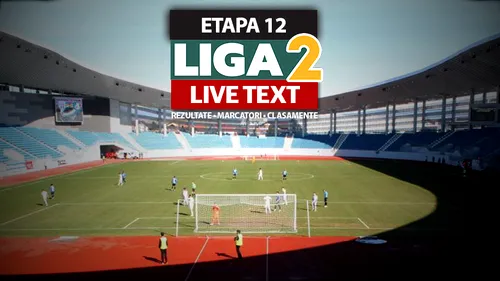 Liga 2, etapa 12, rezultate | Derby-ul dintre echipele din Târgu Jiu se încheie cu un penalty transformat la ultima fază și cu șapte goluri marcate în total. Slatina învinge Metaloglobus, iar Recea trece de Slobozia