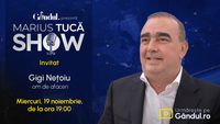 Marius Tucă Show începe miercuri, 19 noiembrie, de la ora 19.00, live pe Gândul. Invitat: Gigi Nețoiu