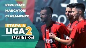Liga 2, etapa 4 | Slatina obține scorul sezonului și urcă pe locul 1. Chindia și Reșița dau lovitura în prelungiri, Steaua se impune greu la Dumbrăvița. 16 goluri în 7 partide