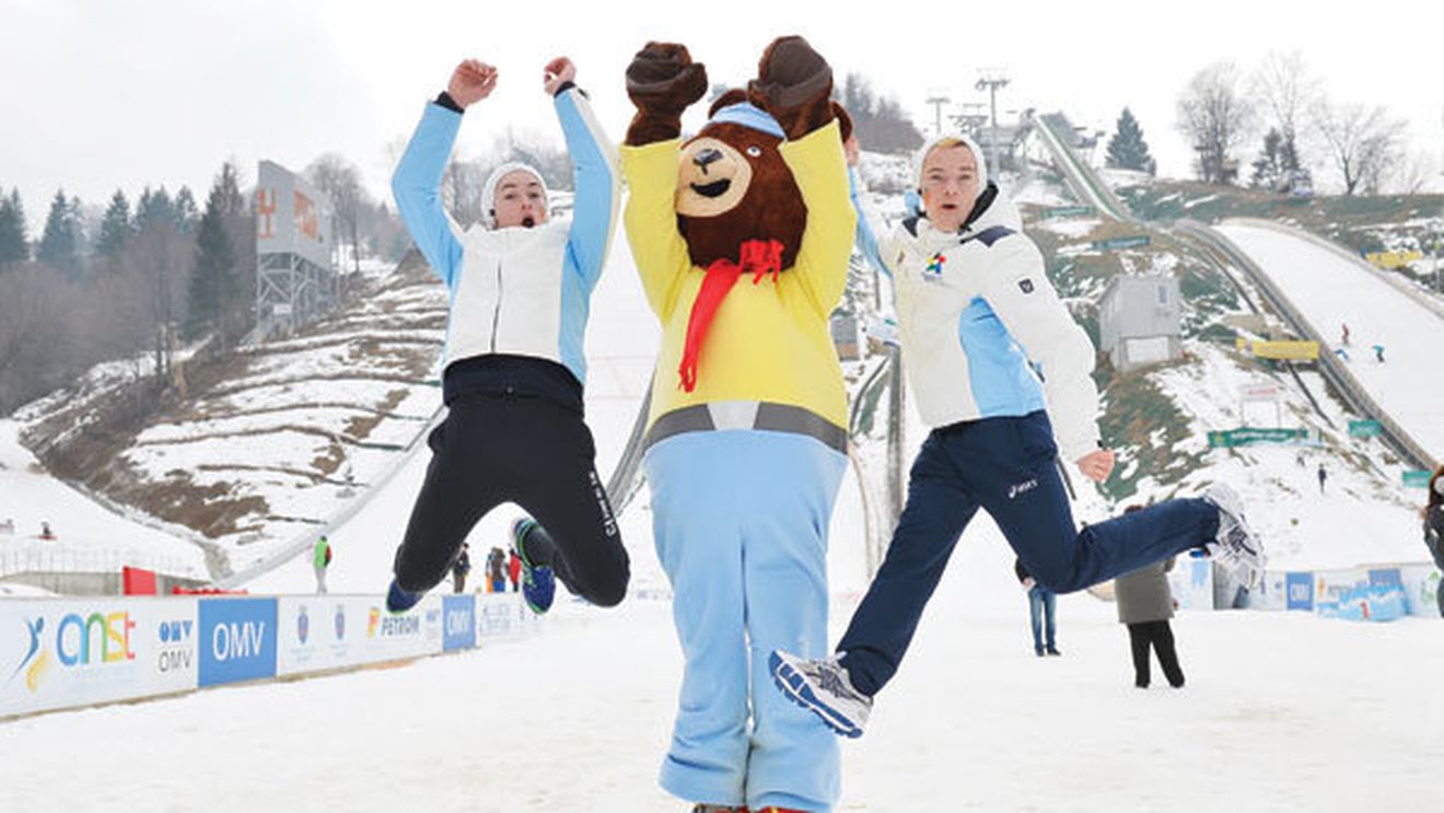 Harry Potter și umbrela!** Liderul noii generații de săritori cu schiurile din România are un curaj nebun: sărea de pe casă când era mic