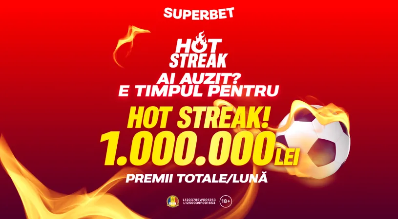 ADVERTORIAL. Hot Streak, noul joc gratuit de pronosticuri, e exclusiv la Superbet! Premii lunare de 1.000.000 de lei