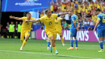 Nicolae Stanciu, cel mai frumos gol de la EURO: șut fabulos și mingea se duce direct în vinclu, iar România deschide scorul cu Ucraina. VIDEO