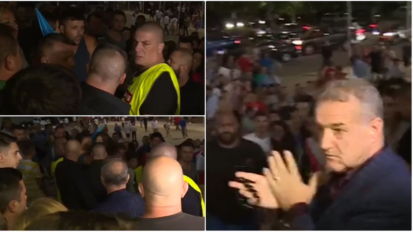 FOTO | Scandal cu Becali la porțile Arenei Naționale! Finanțatorul FCSB "a intrat" în fani după ce a fost înjurat