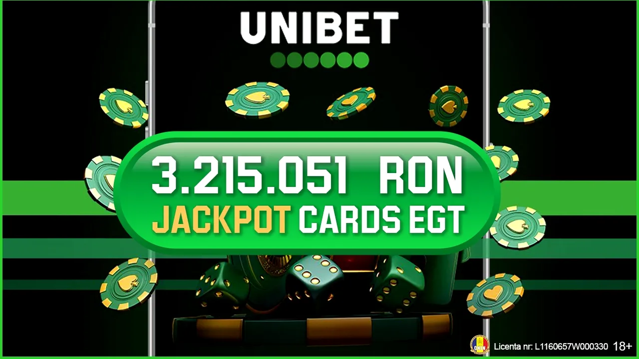 3.215.051 RON – Jackpot epic câștigat în Cazinoul Unibet pe 24 ianuarie