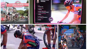 Edi Grosu, al doilea român din istorie într-o evadare în Giro. Finalul a fost dezastruos: Contador, pe punctul de a abandona. Colli, colegul lui Grosu, și-a rupt brațul: "Mâna aia nu trebuie să arate așa"