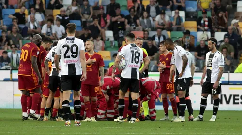 Zi blestemată în Europa: al treilea jucător care se prăbușește pe teren și e aproape de o tragedie! Meciul Udinese – Roma s-a oprit definitiv în minutul 70, după ce fotbalistul oaspeților a dus mâna la inimă și a căzut pe gazon. VIDEO