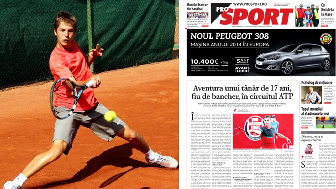 Marți, în ProSport: Patrick Ciorcilă, puștiul minune al sportului românesc, cheltuie o avere pentru a juca tenis