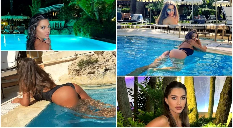 Imagini incendiare cu iubita lui Adrian Mititelu junior! „Angelina Jolie de România” a încins atmosfera la piscină | GALERIE FOTO