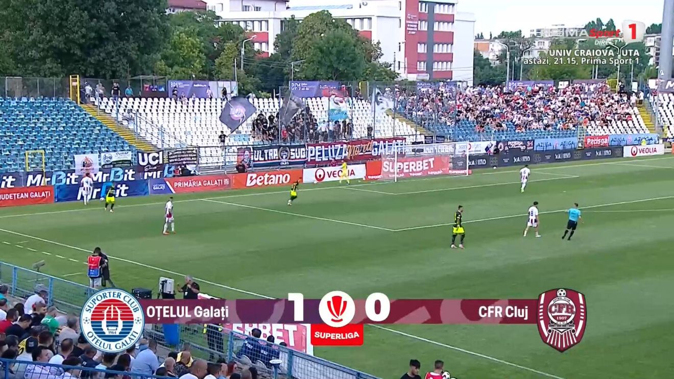 Oțelul Galați - CFR Cluj 1-0, Live Text Online în etapa 1 din Superliga. Gazdele deschid scorul prin Lameira