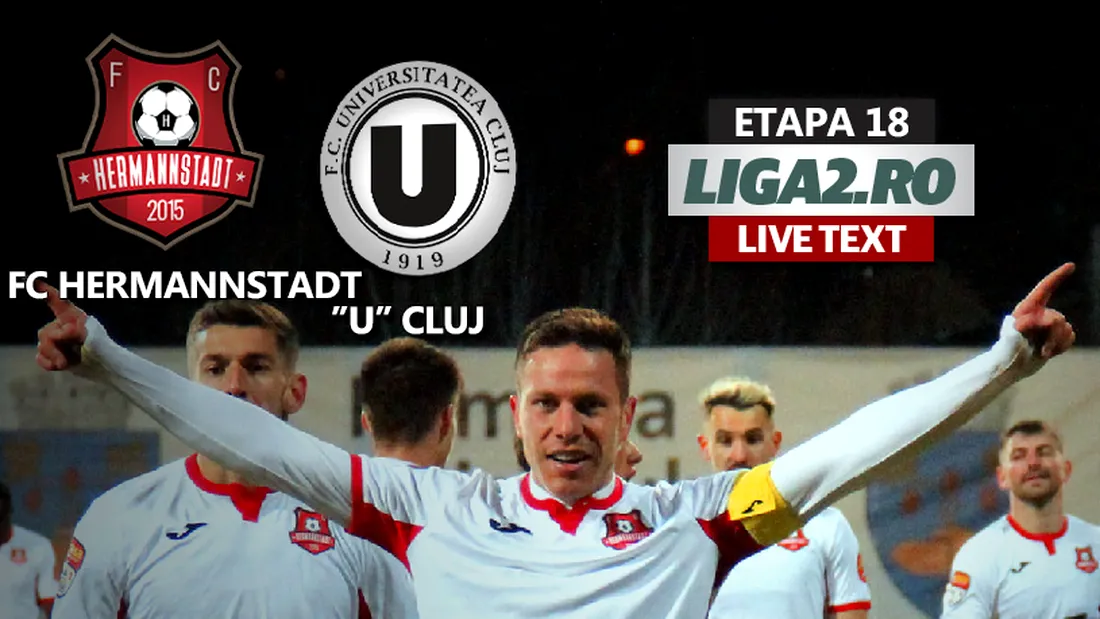 Universitatea Cluj și FC Hermannstadt se bat pentru al doilea loc de Liga 1