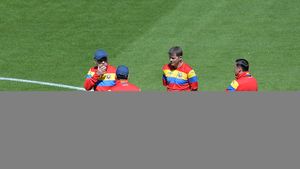 GALERIE FOTO | România și Franța au făcut antrenamentul oficial pe Stade de France