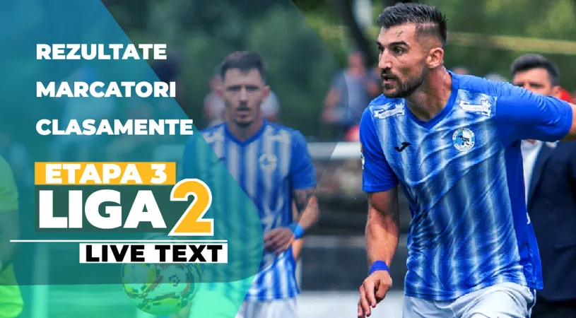 Liga 2, etapa 3 | Concordia a reușit scorul sezonului contra Progresul Spartac, CSC Șelimbăr continuă să aibă punctaj maxim. Nou-promovatele Corvinul și Ceahlăul, dar și Reșița au câștigat