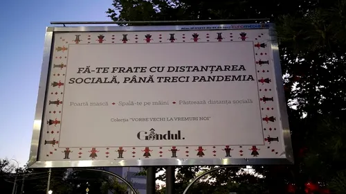 Grupul Gândul lansează o campanie outdoor de conștientizare a purtării măștilor în contextul pandemiei de Covid-19