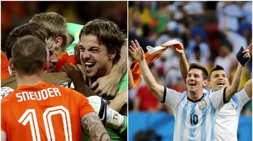 Argentina nu a fost condusă niciodată la actualul Mondial. Olanda are avantajul întâlnirilor din trecut. Cine va juca cu Germania în finala de pe Maracana?