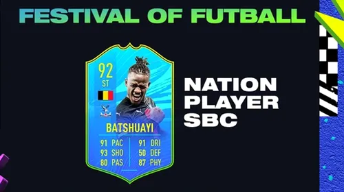 Michy Batshuayi a primit un super card în FIFA 21! Atacantul este foarte rapid și are un șut excelent