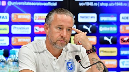 Laurențiu Reghecampf, enervat la culme! Antrenorul Universității Craiova a răbufnit la conferința de presă. „Uite că nu-ți răspund! E bine?”
