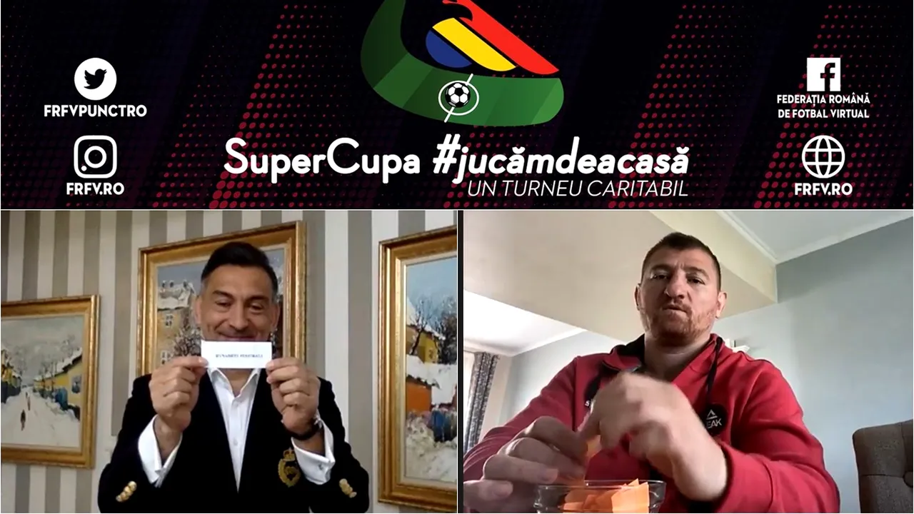 Începe SuperCupa #JucămDeAcasă! Ilie Dumitrescu și Cătălin Moroșanu au tras la sorți țintarul celui mai mare turneu caritabil de FIFA! Craiova lui Rotaru vs. Craiova lui Mititelu | VIDEO