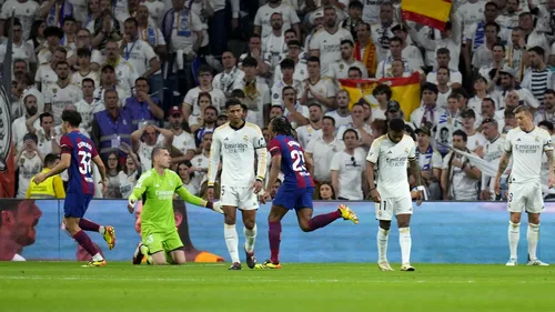 El Clasico incendiar: încă o fază extrem de controversată în Real Madrid - FC Barcelona, după ce catalanii au cerut gol, dar arbitrul a decis că mingea nu a depășit linia porții lui Lunin