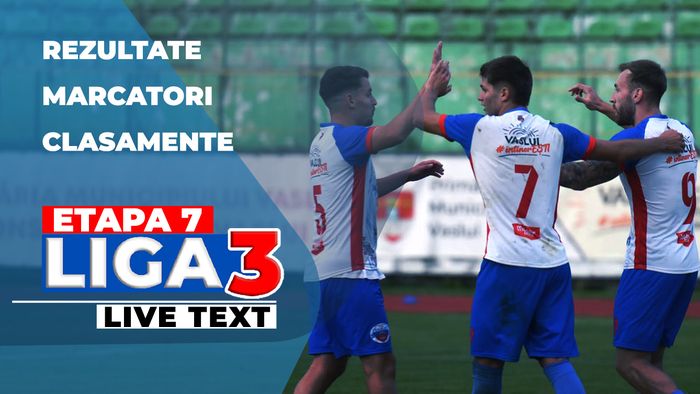 Etapa 7 Liga 3 | CS USV CSM Iaşi a pierdut în derby. Prim eșec în acest sezon înregistrat și de AFC Odorheiu Secuiesc, U Craiova 2, CIL Blaj și Lotus Băile Felix. CSM Târgu Jiu și Aerostar Bacău au obținut scorurile rundei