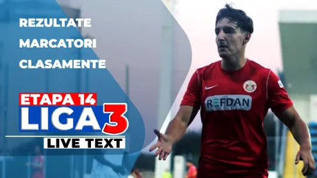 Etapa 14 Liga 3 | Metalurgistul Cugir și CS Păuleşti au înscris cele mai multe goluri runda aceasta. Mediașul a umilit Târgu Jiu, Zalăul și Baia Mare au mai bifat câte o înfrângere