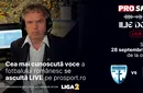 Ilie Dobre comentează LIVE pe ProSport.ro meciul F.C. Voluntari – Unirea Ungheni, sâmbătă, 28 septembrie 2024, de la ora 11.00