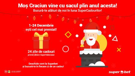 Moș Craciunul pariorilor vine cu sacul plin anul acesta! Prinde startul din SuperLuna cadourilor!