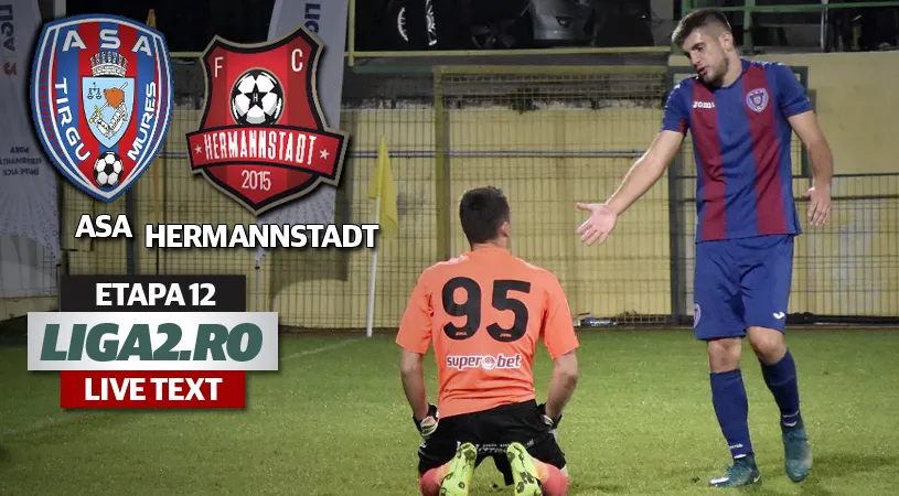Cântec de lebădă la Târgu Mureș!** ASA - AFC Hermannstadt 2-2. Sîrbu a înscris un gol superb și a adus un punct la posibil ultimul meci din istoria clubului mureșean