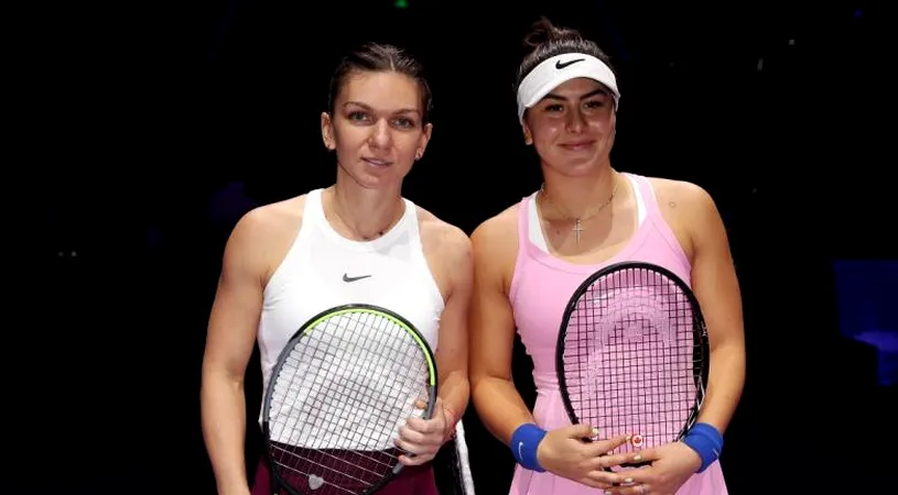 Meciul Simonei Halep cu Bianca Andreescu, printre cele mai frumoase ale anului în WTA