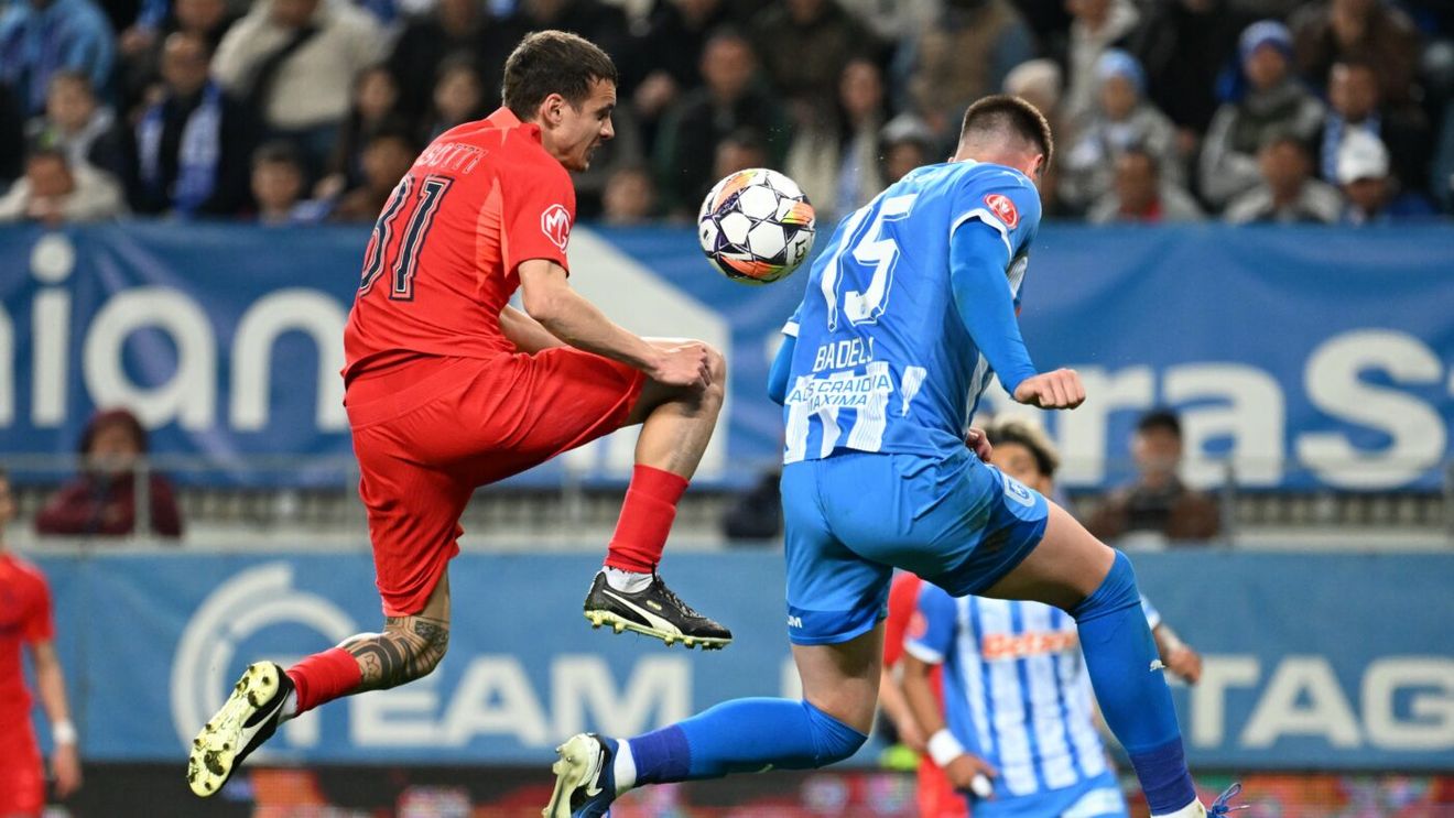 Fotbal în aer și eroi din defensive: cine a fost omul meciului în Universitatea Craiova - FCSB 0-0 și câte stele a primit fiecare jucător după duelul încins din Bănie!
