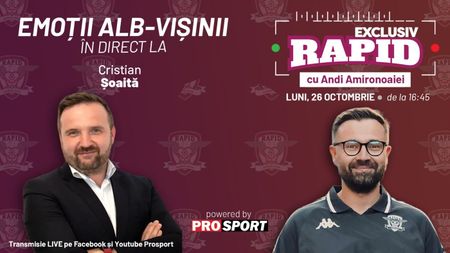 „EXCLUSIV RAPID” revine astăzi! Cristian Șoaita, invitat după înfrângerea dură din derby-ul cu FCSB