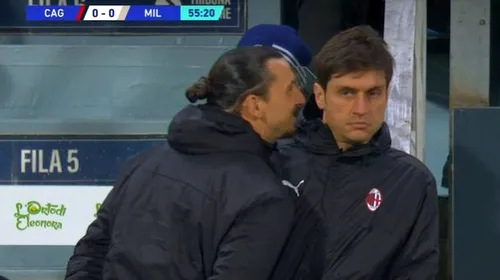 Moment amuzant cu Zlatan Ibrahimovic și Ciprian Tătărușanu în prim-plan! Cei doi au izbucnit în râs la meciul Cagliari – AC Milan | VIDEO