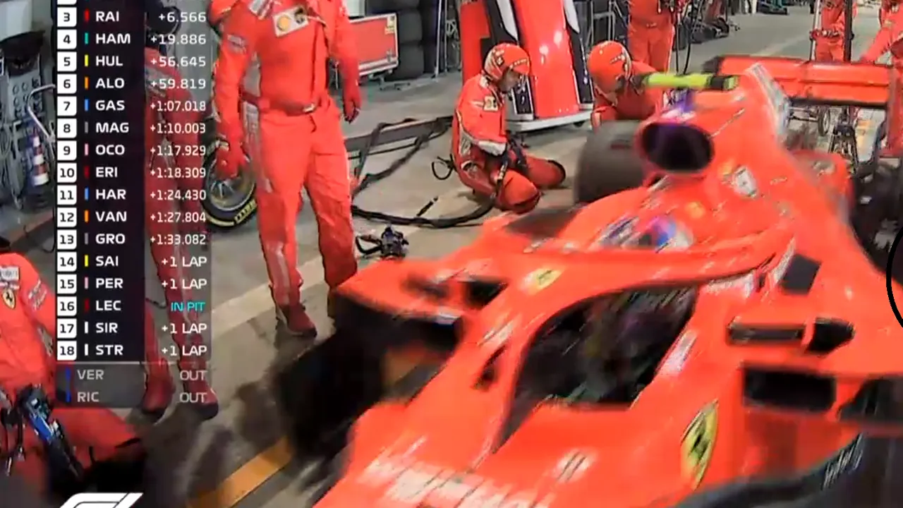 VIDEO | Moment îngrozitor petrecut la boxele Ferrari! Raikkonen i-a rupt piciorul unui mecanic și a fost nevoit să abandoneze. Vettel a câștigat cursa din Bahrain