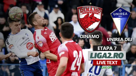 Dinamo, egală cu Unirea Dej în returul play-off-ului Ligii 2, după un nou meci modest. ”Câinii” lui Burcă nu câștigă de patru jocuri și pot pierde locul 4