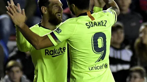 Messi se întrece în recorduri. L-a depășit pe Xavi. 5 goluri marca Messi în meciul Levante - Barcelona