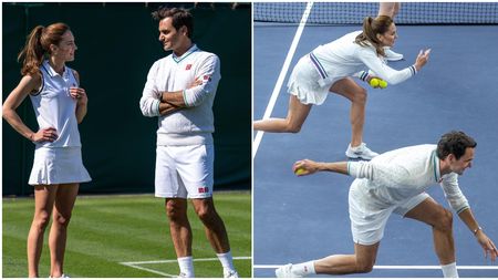 Imagini spectaculoase din culisele Wimbledon! Prințesa de Wales a jucat tenis cu Roger Federer și a învățat ce trebuie să facă un copil de mingi | FOTO & VIDEO
